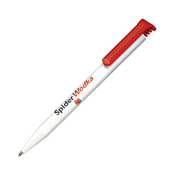 Ручка шарик/автомат "Super Hit Polished Basic" 1,0 мм, пласт., глянц., белый/красный, стерж. синий