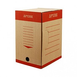 Коробка архивная 200 мм "Эко" бурый/красный