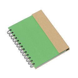 Блокнот с бумагой д/з 136*180*20 мм "Magny" в обл., на магните, с ручкой, зеленый/св.-коричневый