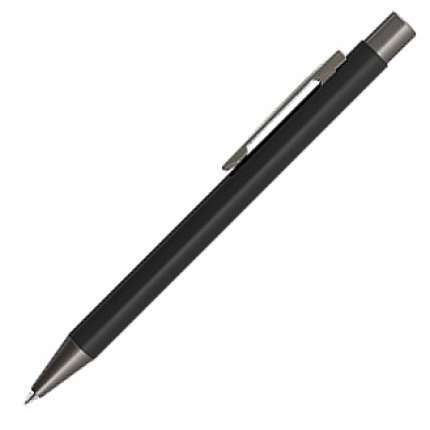 Ручка шарик/автомат "Straight M" 1,0 мм, метал., т.-серый/антрацит, стерж. синий