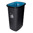 Урна д/раздельного сбора мусора 45л "Plafor Sort bin" полипропилен., черный/голубой