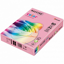 Бумага цветная A4, 80г/м, 500 л. "Maestro Color" розовый фламинго