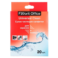 чист_салфетки сухие (20 шт) "Universal Clean" Favorit Office 