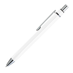 Ручка шарик/автомат "Six" 1,0 мм, метал., белый/серебристый, стерж. синий