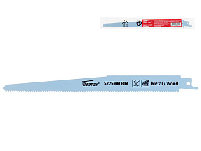 Пилка сабельная по дереву с гвоздями S225WM (1 шт.) WORTEX (пропил криволинейный, тонкий, для базовых работ)