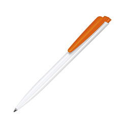 Ручка шарик/автомат "Dart Polished Basic" 1,0 мм, пласт., глянц., белый/оранжевый, стерж. синий