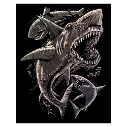Набор для творчества "Акулы", гравюра голографическая