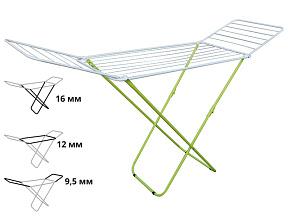 Сушилка для белья напольная, 18м, серия Bona, бело-зеленая, PERFECTO LINEA (Сушильное полотно - 18 метров, размер 180х50х90.)