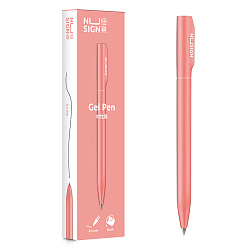 Ручка гелевая "Nusign" 0,5 мм, металл., розовый, стерж. чёрный