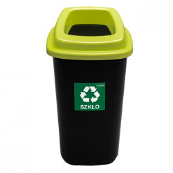 Урна д/раздельного сбора мусора 28л "Plafor Sort bin" полипропилен., черный/зеленый