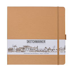 Скетчбук "Sketchmarker" 20*20 см, 140 г/м2, 80 л., капучино