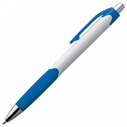 Ручка шарик/автомат "Mao" 0,5 мм, пласт., глянц., белый/синий, стерж. синий