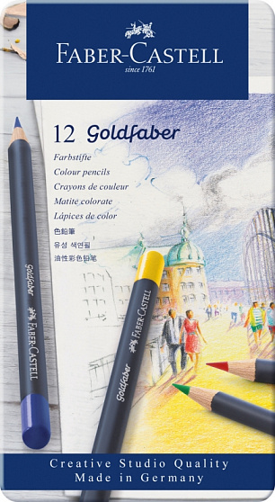 Карандаши цветные "Goldfaber" 12 шт, в металлической упаковке