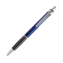 Ручка шарик/автомат "Sapphire" 0,6 мм, пласт., синий, черный/серебристый, стерж. синий