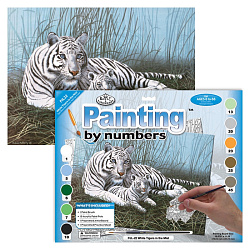Набор для творчества, 28*39 см "Белые тигры в дымке", картины по номерам