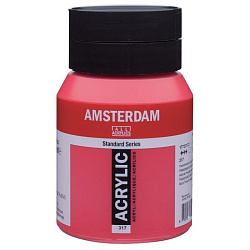 Краски акриловые "Amsterdam" 317 красный средний прозрачный, 500 мл., банка