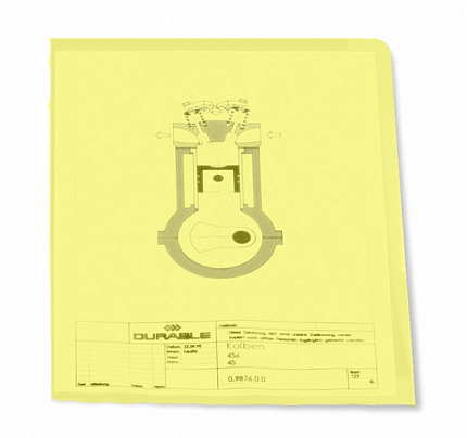Папка уголок А4, 120 мк. "Durable" желтый