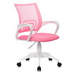 Кресло д/персонала Бюрократ CH-W695NLT сетчатая ткань, розовый, крестов. пластик, корпус белый