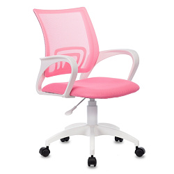 Кресло д/персонала Бюрократ CH-W695NLT сетчатая ткань, розовый, крестов. пластик, корпус белый