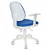 Кресло детское Бюрократ CH-W356AXSN ткань, голубой, крестов. пластик, корпус белый