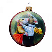 Украшение елочное "Медальон-Дед Мороз" 7,5*6 см, стекл., упак., разноцветный