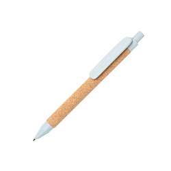 Ручка шарик/автомат "Write" 1,0 мм, пробка, эко, коричневый/голубой, стерж. синий