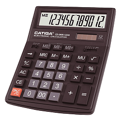 Кальк. наст. 12р. CD-2698-12DM Catiga черный, пласт., 200*154*36 мм