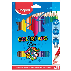 Цв. карандаши 18 шт. "Color Peps"