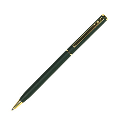 Ручка шарик/автомат "Slim" 1 мм, метал., глянц., зеленый/золотистый, стерж. синий