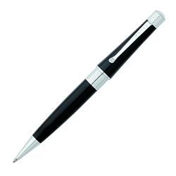 Ручка шарик/автомат "Beverly Black Lacquer" 0,7 мм, метал., подарочн. упак., черный/серебристый, стерж. черный