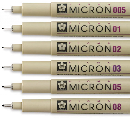 ручка капиллярная "Pigma Micron" - 0.5мм, зелёный