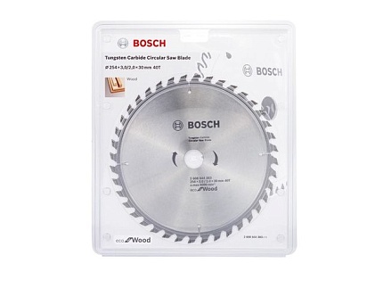 Диск пильный 254х30 мм 40 зуб. по дереву ECO WOOD BOSCH ( твердоспл. зуб)