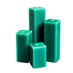 Свеча декоративная 47*47*190 мм "Куб" зеленый