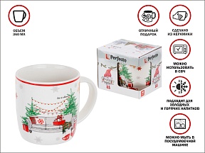 Кружка керамическая, в кор., 360 мл., WINTER TIME-4, PERFECTO LINEA