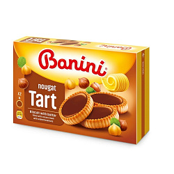 Печенье "Banini.Tart Nougat" 210 гр., с какао-начинкой и фундуком