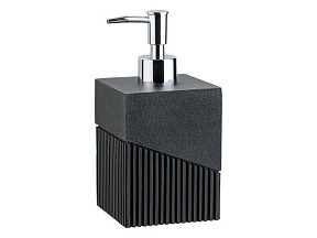 Диспенсер (дозатор) для мыла ELEMENT, черный, PERFECTO LINEA (Композитный материал: полирезин под натуральный камень)