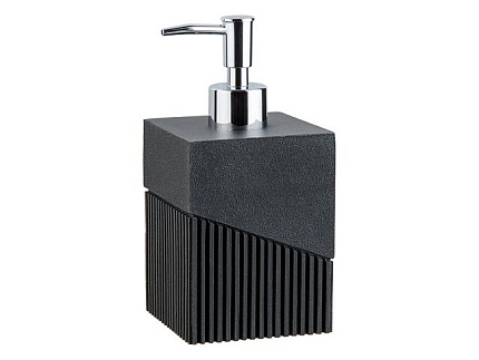 Диспенсер (дозатор) для мыла ELEMENT, черный, PERFECTO LINEA (Композитный материал: полирезин под натуральный камень)
