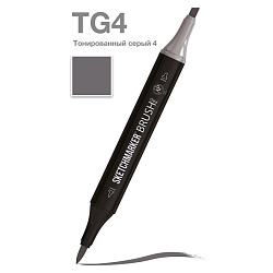 Маркер перм., худ. "Sketchmarker Brush" двусторонний, TG4, тонированный серый 4