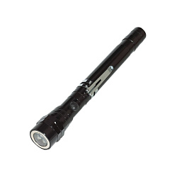 Фонарик LED "Reflect" метал., с выдвижн. ручкой и магнитом, карт. упак., черный