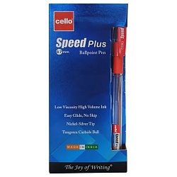 Ручка шарик. "Speed Plus" 0,7 мм, пласт., прозр., стерж. красный