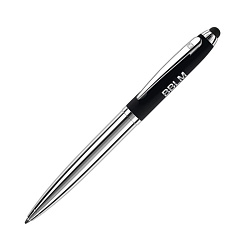 Ручка шарик/автомат "Nautic Touch Pad Pen" 1,0 мм, метал., черный/серебристый, стерж. синий