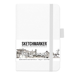 Скетчбук "Sketchmarker" 9*14 см, 140 г/м2, 80 л., белый