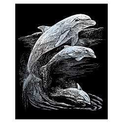 Набор для творчества "Дельфины", гравюра, серебряная фольга