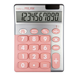 Кальк. наст. 10р. "10-digit. SilverPink", серебр/розовый, 145 x106 x21 мм Milan