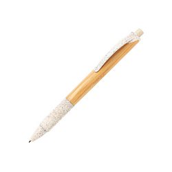 Ручка шарик/автомат "P610.533" 1,0 мм, бамбук, коричневый/белый, стерж. синий