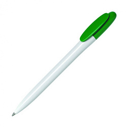 Ручка шарик/автомат "Bay BC" 1,0 мм, пласт., глянц., белый/зеленый, стерж. синий