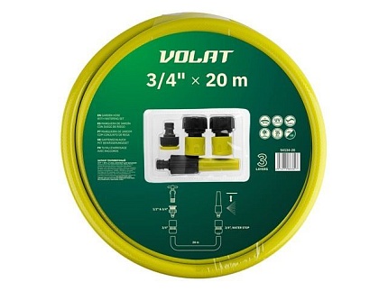 Шланг поливочный 3/4" 20м с компл. для орошения ВОЛАТ (3 слоя)