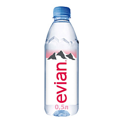 Вода минеральная "Evian" негазир., 0,5 л., пласт. бутылка
