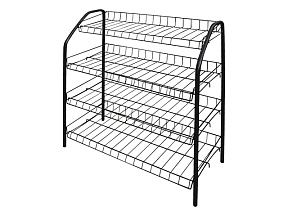 Этажерка для обуви 4-х секционная, 660х280х700 мм, черный, NIKA