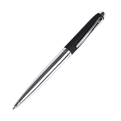 Ручка шарик/автомат "Nautic" 1,0 мм, метал., черный/серебристый, стерж. синий
